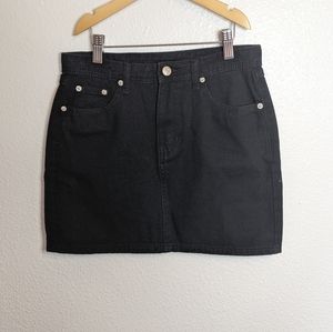 Women's Black Denim Skirt